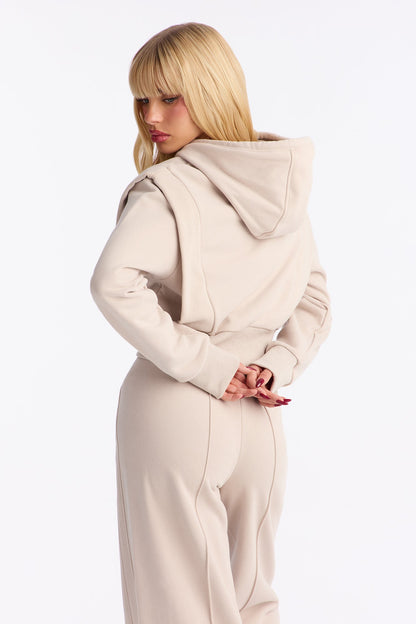 Classic Comfort Wide Leg Pant Set - Taupe