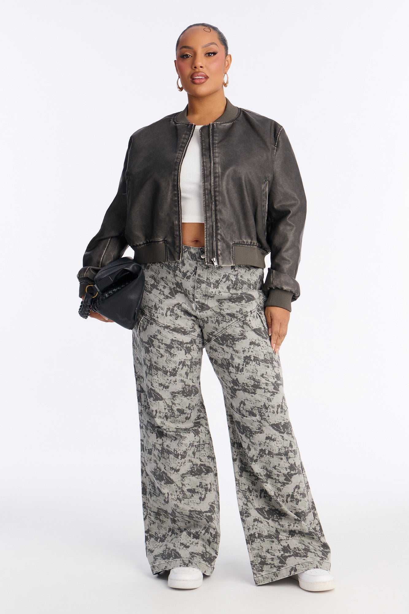 Undercover Cargo Wide Leg Jeans - Olive/combo