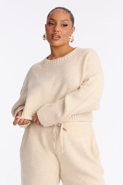 Mila Pullover Sweater Pant Set - Oatmeal