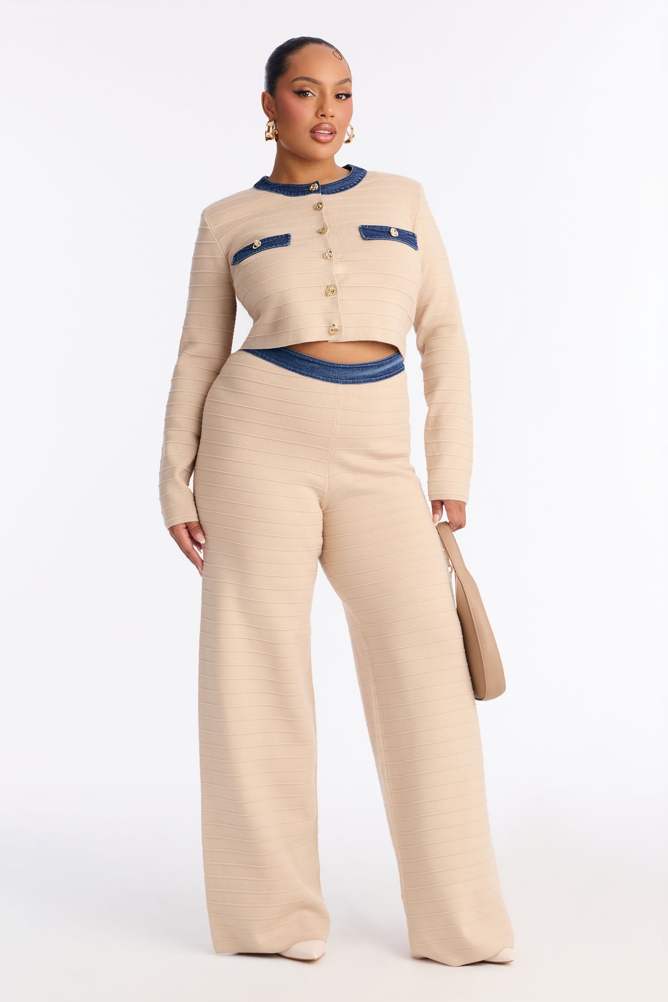 Minimal Vibe Sweater Pant Set - Taupe