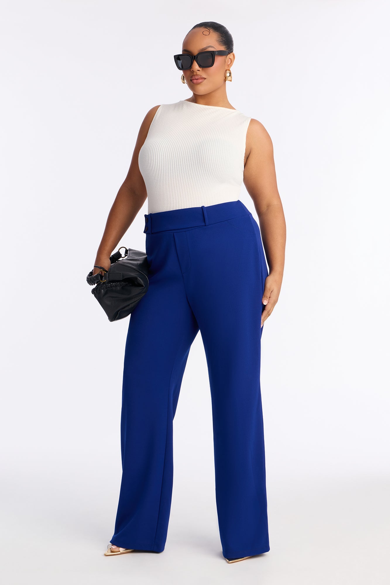 Office Tea Straight Leg Trouser Pant - Royal