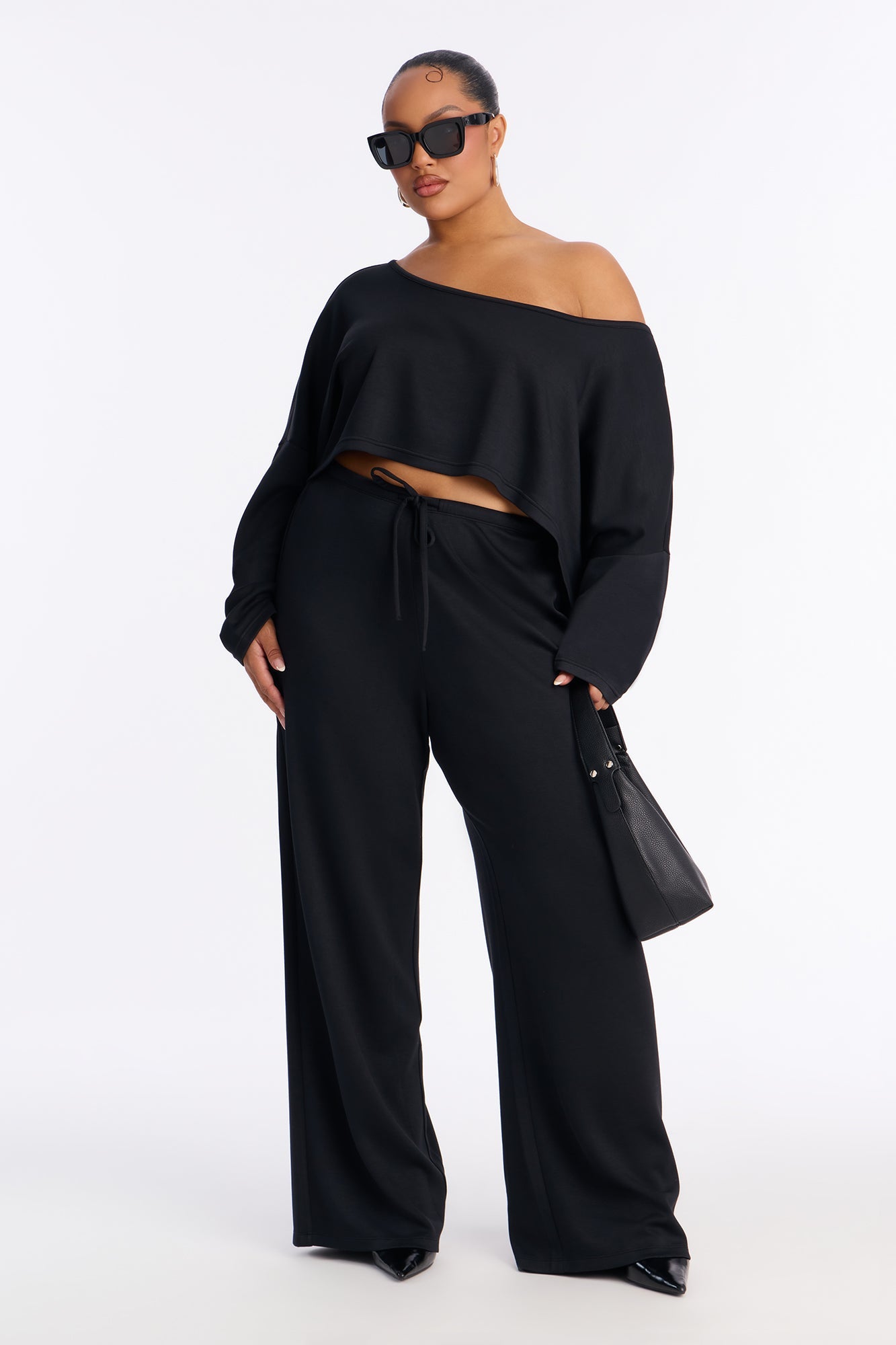 Match My Vibe Modal Lounge Top - Black