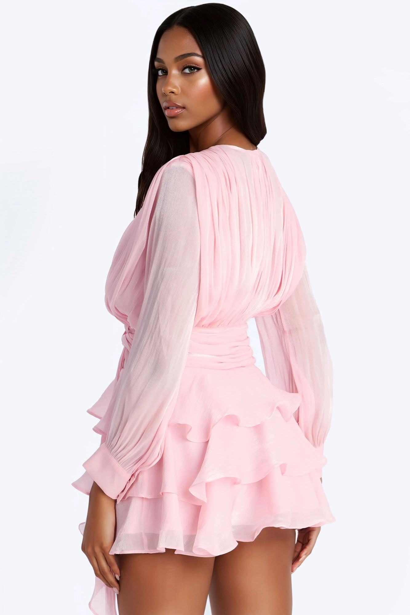 Giselle Soft Organza Mini Dress - Pink