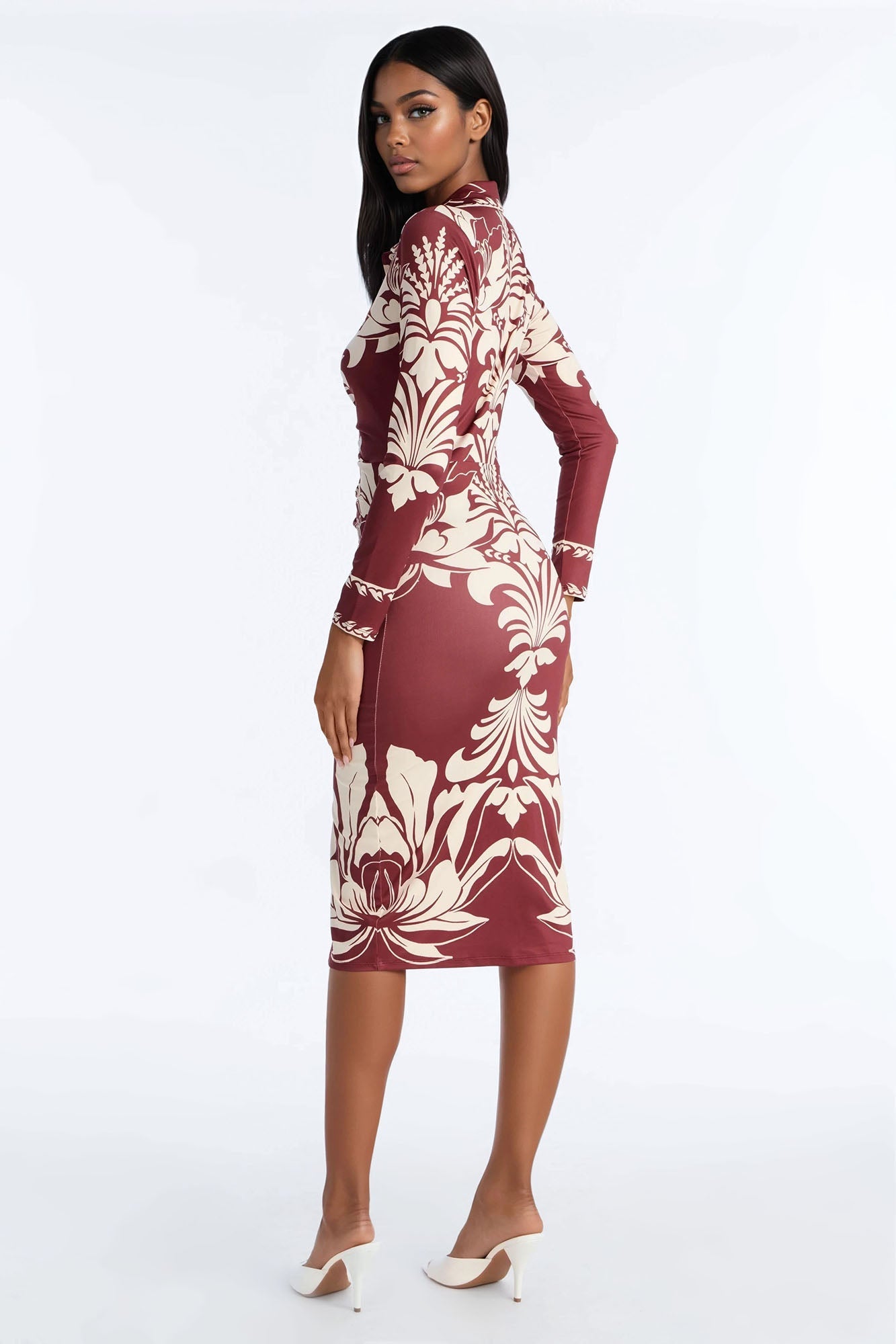 Andi Button Up Midi Dress - Rust/combo