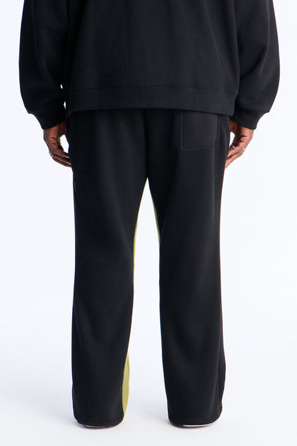 Broken Love Color Block Slim Flare Sweatpants - Black