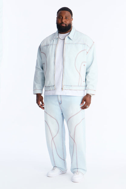 Baggy Thick Thread Jean - Light Wash