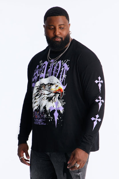 Saint Crosses Long Sleeve Tee - Black