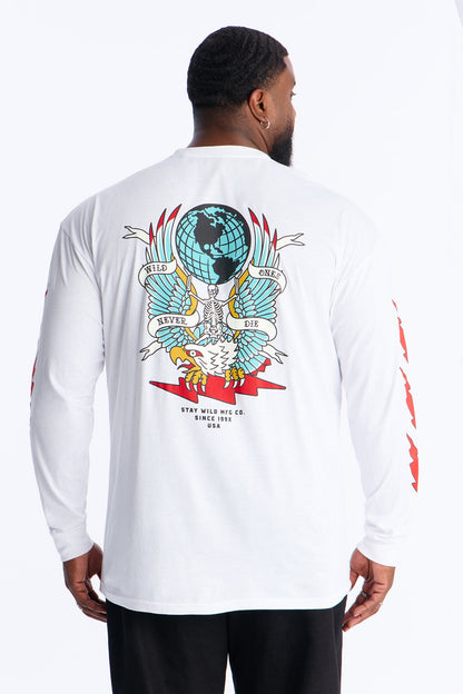 Wild Ones Never Die Long Sleeve Tee - White