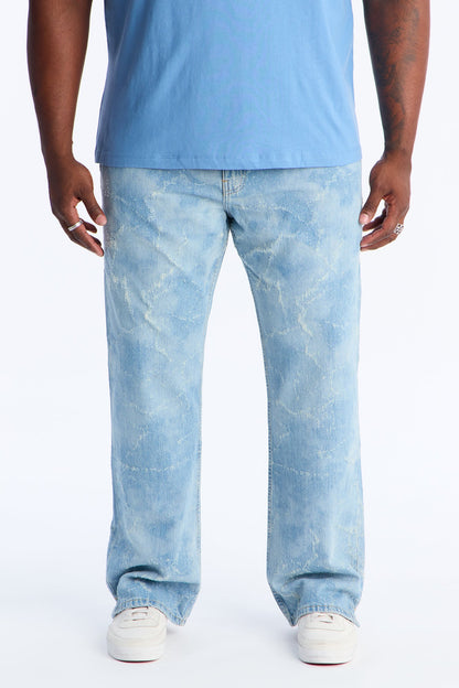 Stacked Slim Flare Surf Fray Slit Jean - Light Blue Wash