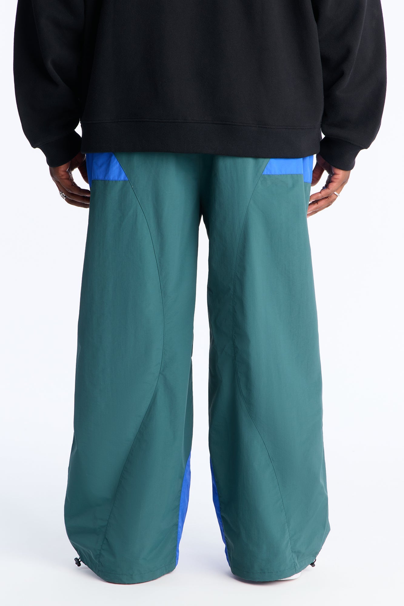 Split It Straight Utility Nylon Pants - Green/combo