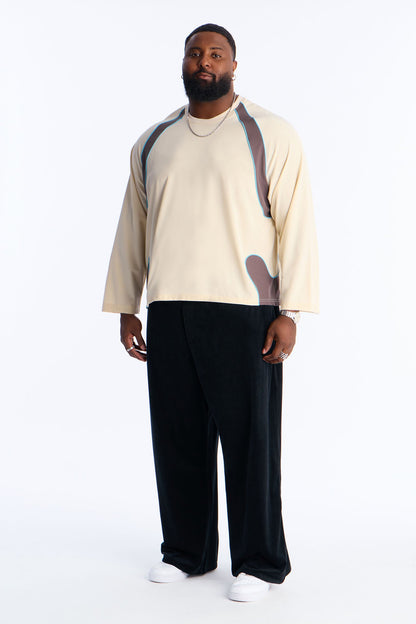 Contour Paneled Crew Shirt - Cream