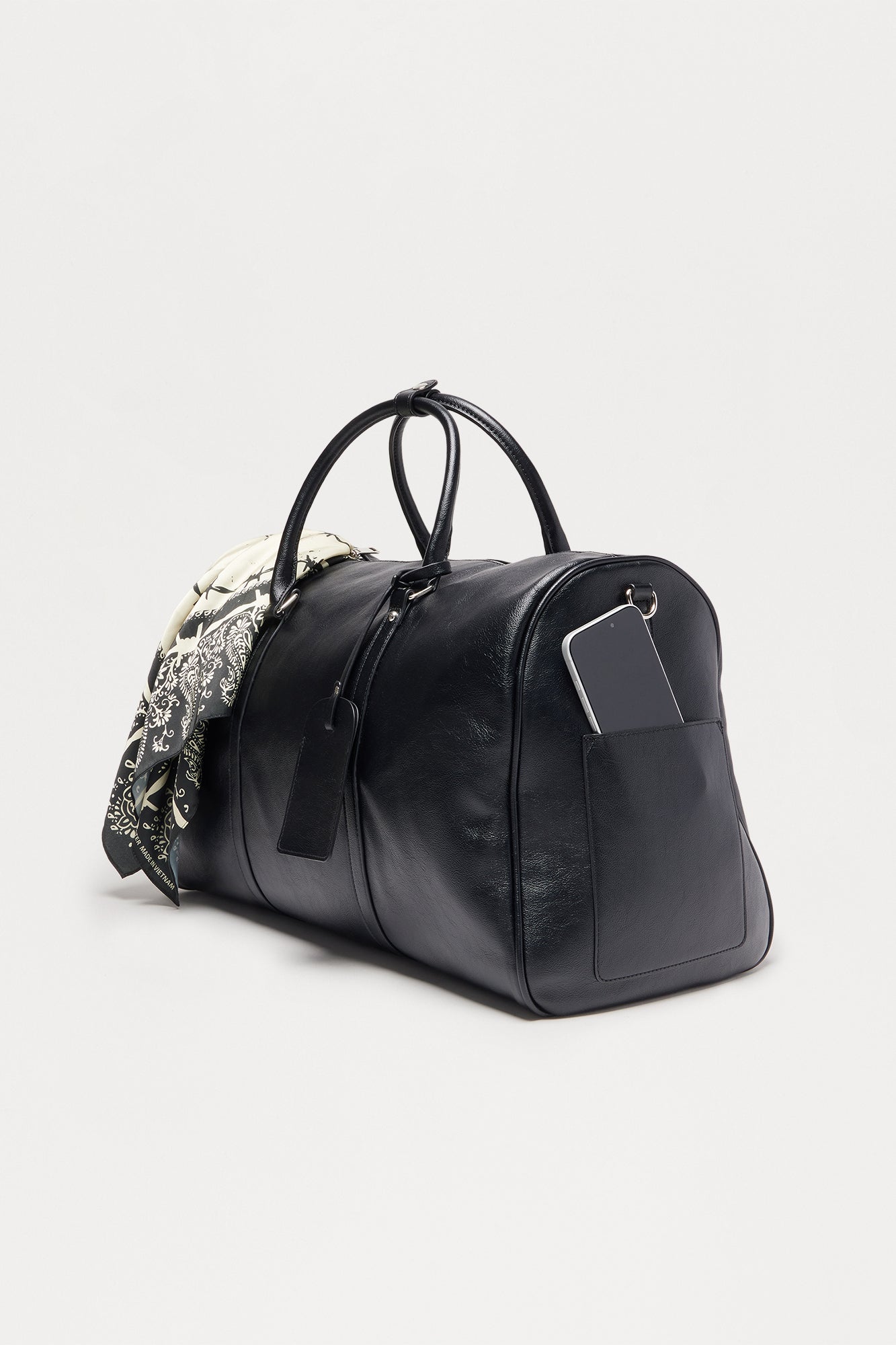 Overnight Classix Faux Leather Duffle Bag - Black