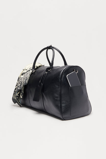 Overnight Classix Faux Leather Duffle Bag - Black