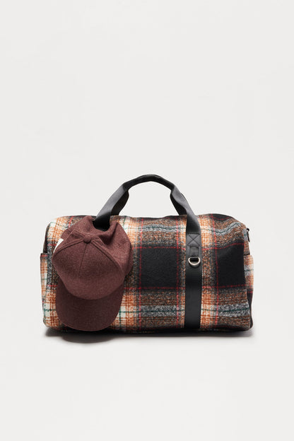 Flannel Mid Size Overnight Duffle Bag - Tan/Multi