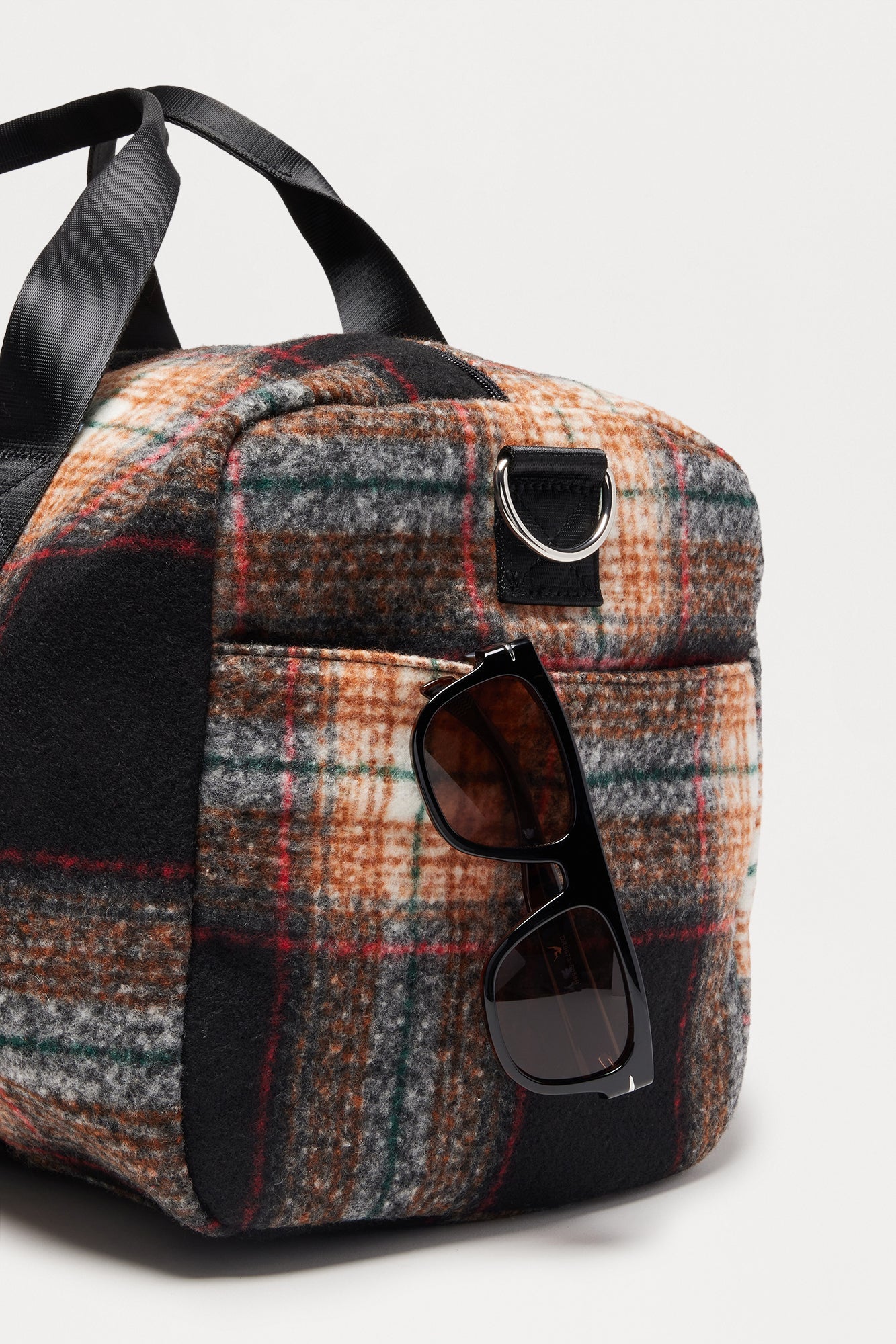 Flannel Mid Size Overnight Duffle Bag - Tan/Multi