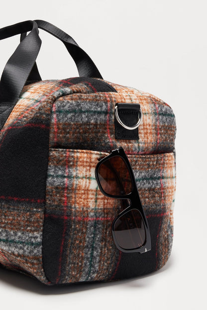 Flannel Mid Size Overnight Duffle Bag - Tan/Multi