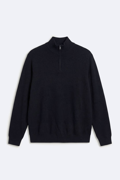 Shawn Quarter Zip Sweater - Black
