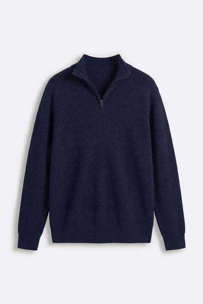 Shawn Quarter Zip Sweater - Navy