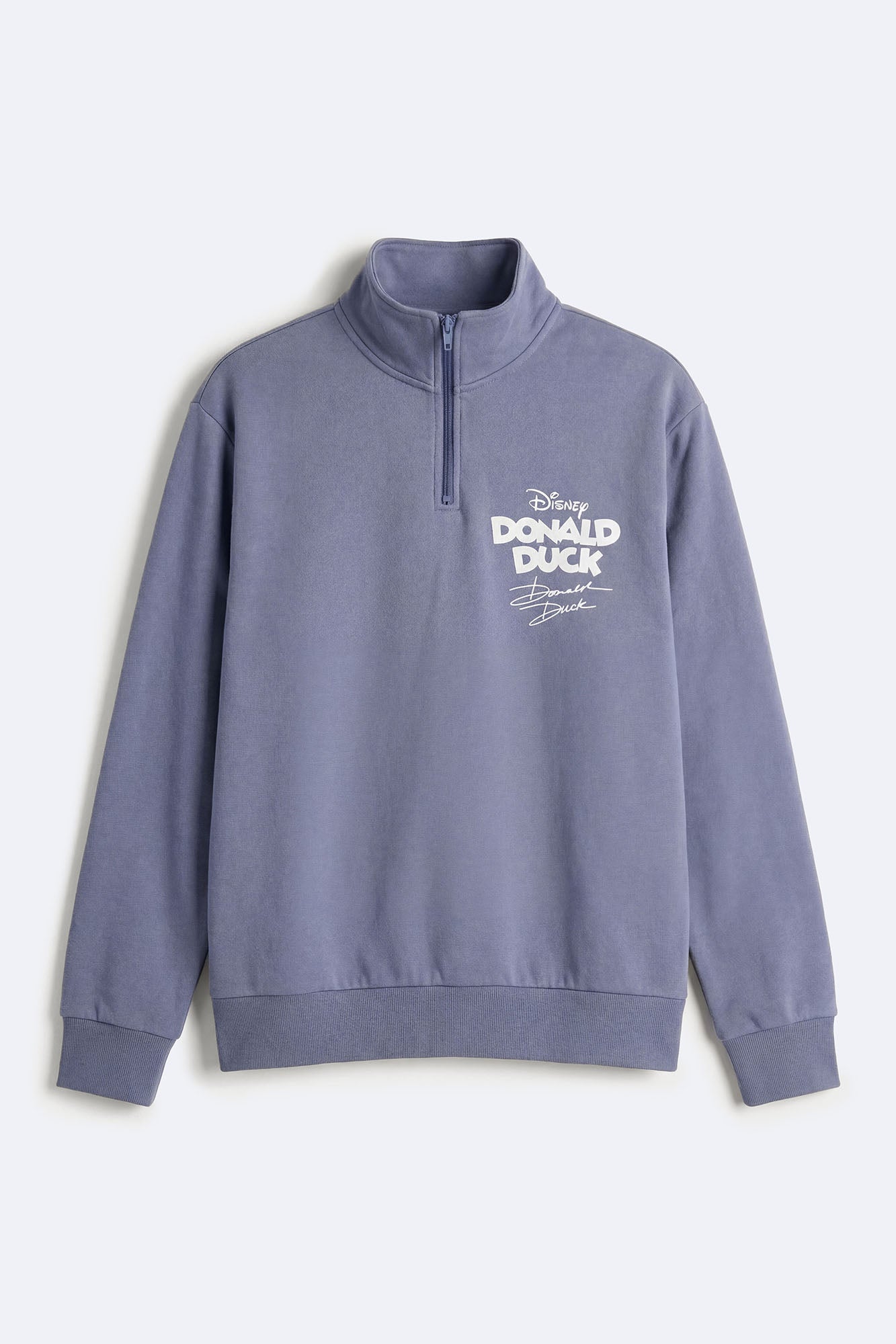 Disney Aw Phooey Donald Embroidery Quarter Zip Sweatshirt - Slate Blue