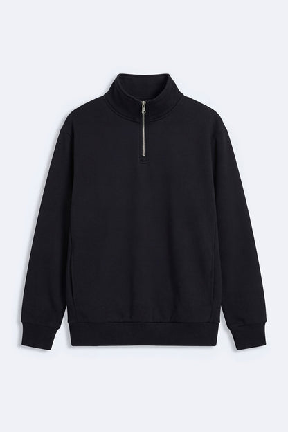 Tyson Quarter Zip Sweatshirt - Black