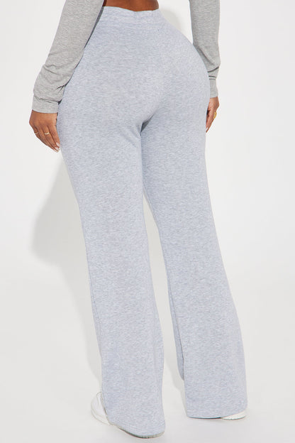 Candice Petite Lounge Flare Pant - Heather Grey