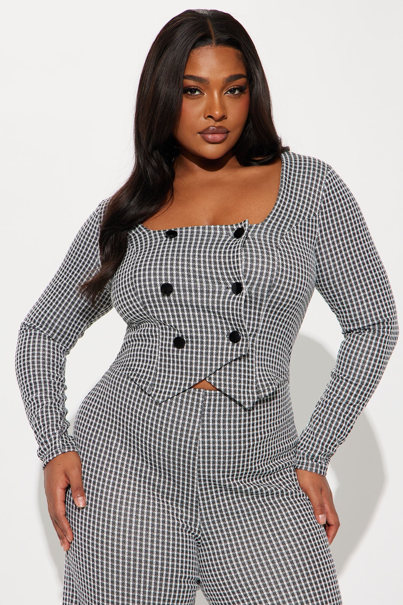 Nine To Five Jumpsuit - Black/White