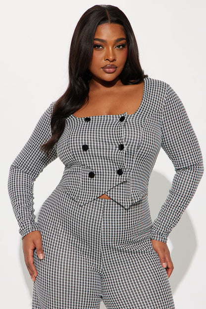 Nine To Five Jumpsuit - Black/White