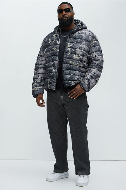 Troop Padded Zip Up Hoodie - Grey/combo