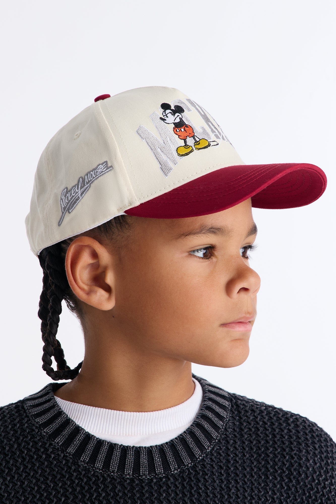Mini Disney Mickey Two Tone Structured Snapback Hat - Burgundy/combo