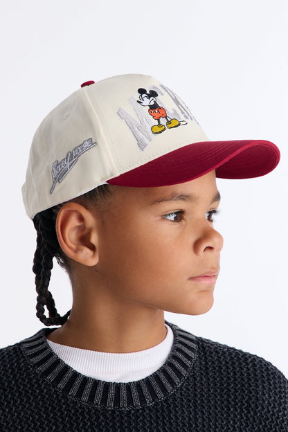 Mini Disney Mickey Two Tone Structured Snapback Hat - Burgundy/combo