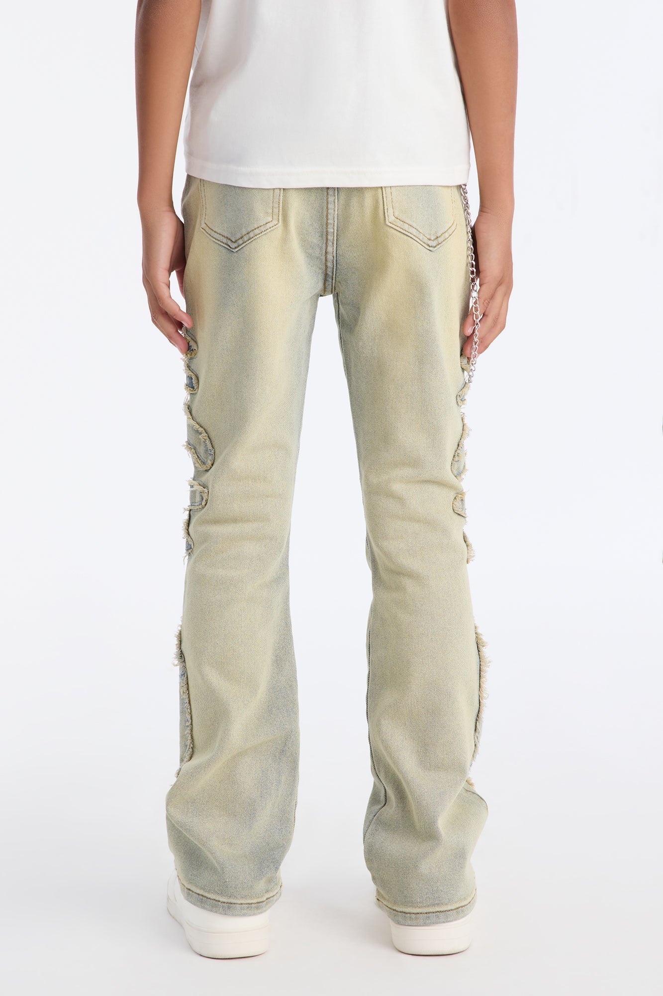 Mini Stacked Skinny Flare Frayed Jean - Vintage Wash