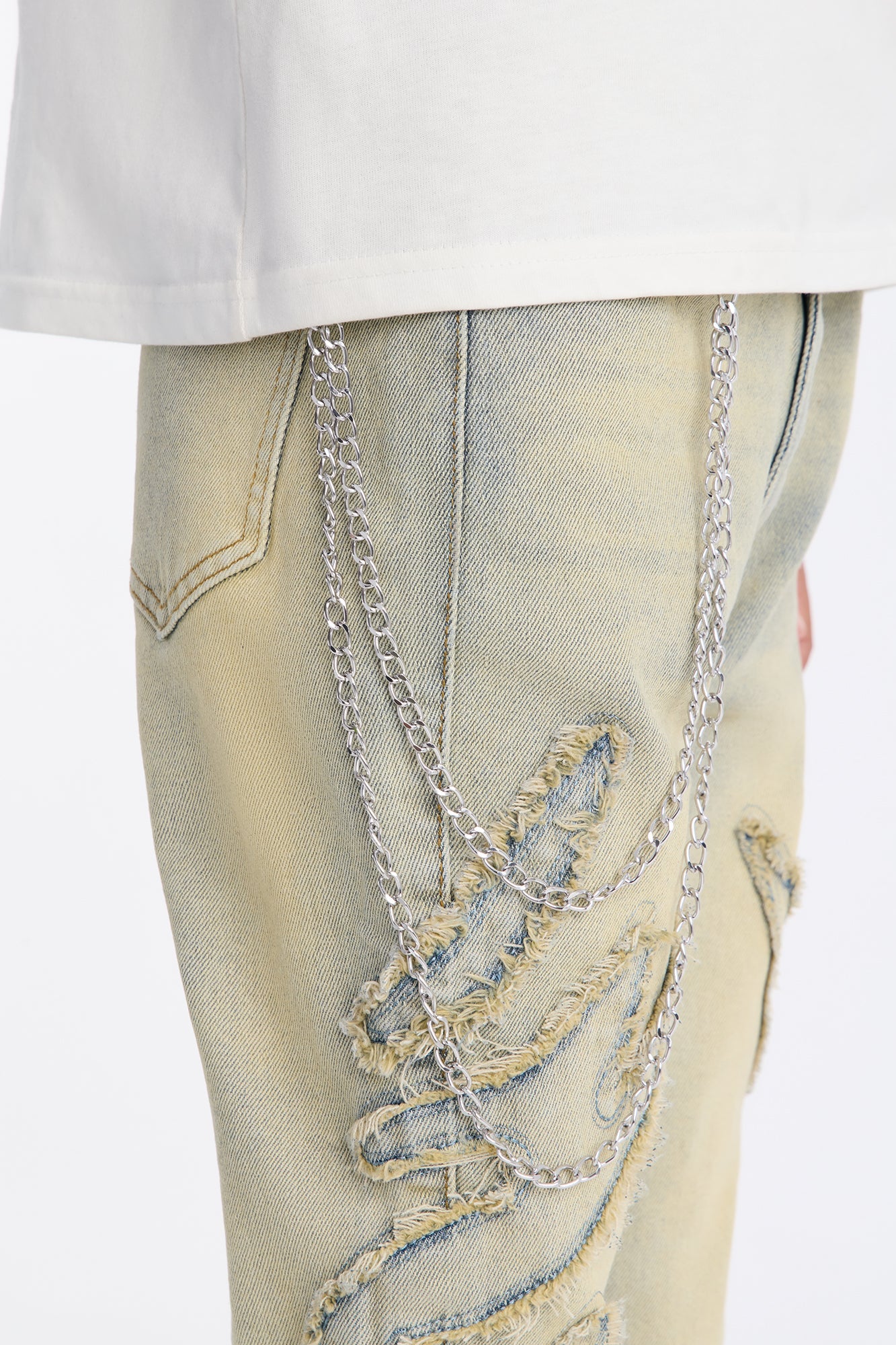 Mini Stacked Skinny Flare Frayed Jean - Vintage Wash
