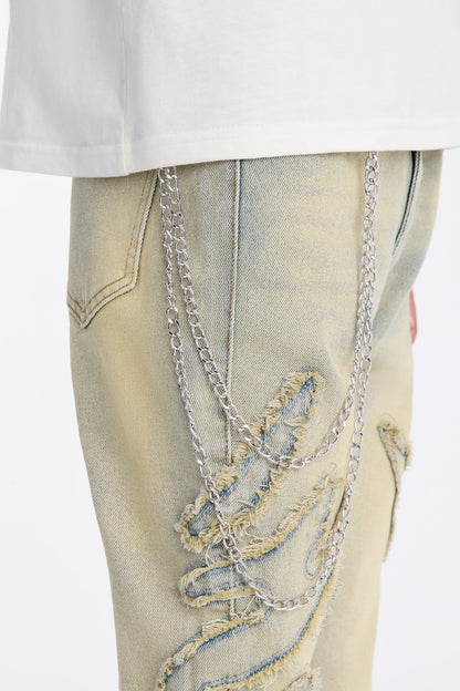 Mini Stacked Skinny Flare Frayed Jean - Vintage Wash