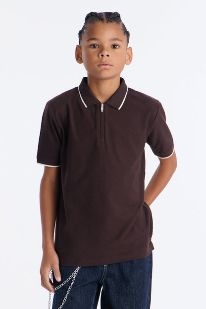 Mini Keep On Rolling Short Sleeve Polo - Brown