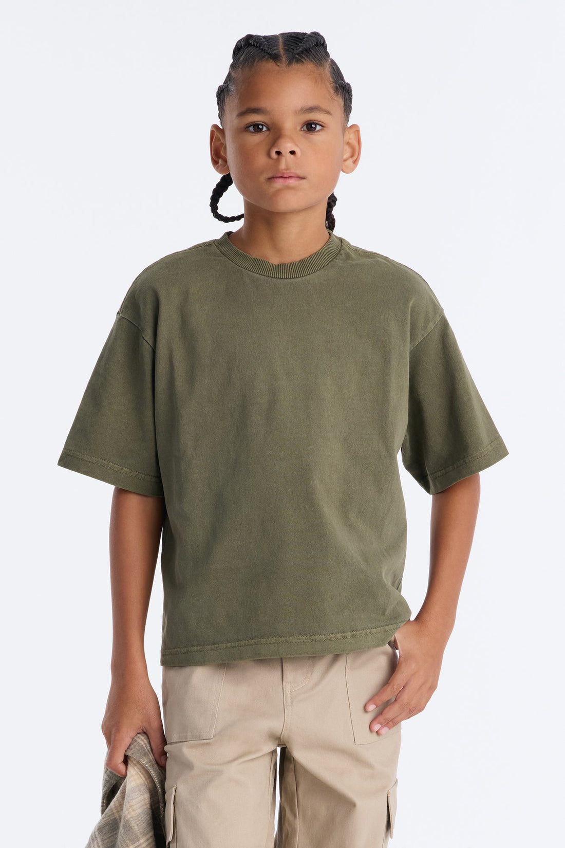 Mini Boxy Heavyweight Tee 240GSM - Olive