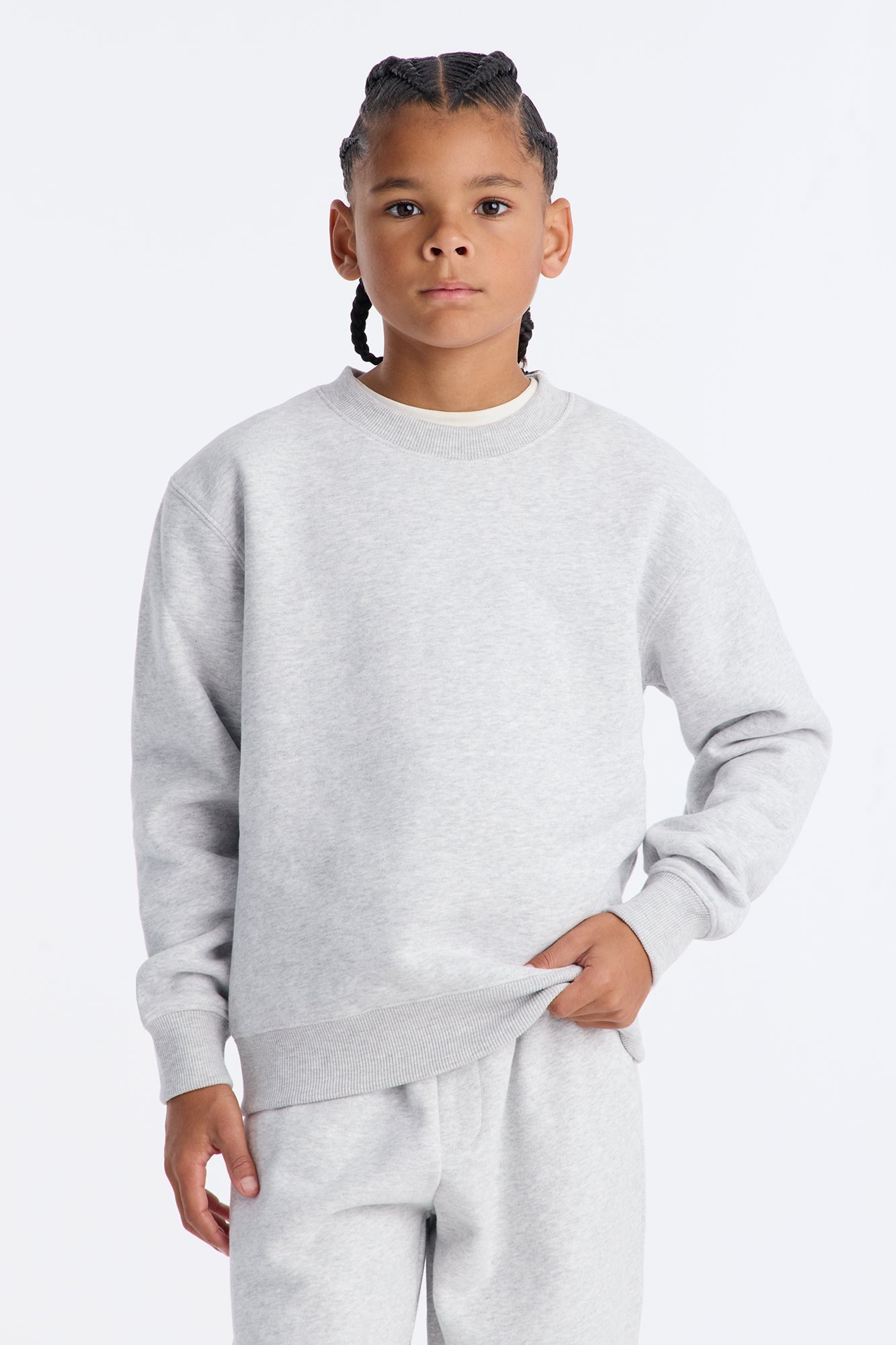 Mini 410 Oversized Crewneck Sweatshirt - Heather Grey