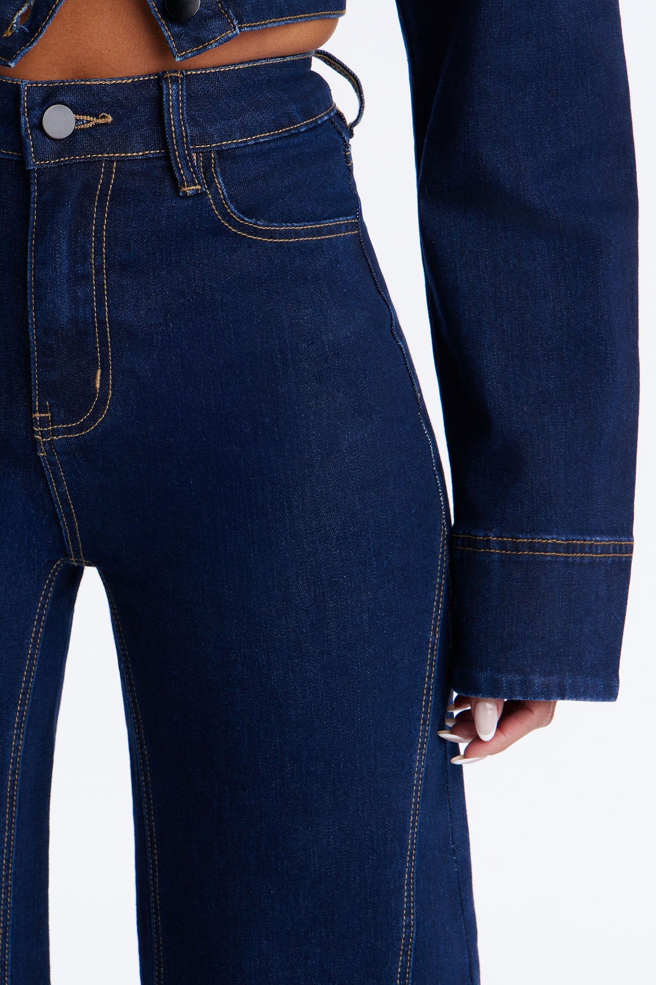 Fame And Fortune Wide Leg Jeans - Dark Wash