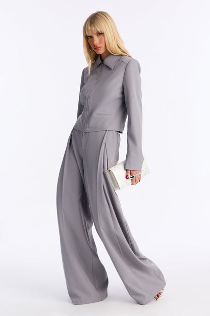 Claremont Wide Leg Trouser - Grey