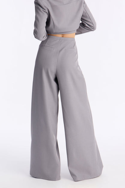 Claremont Wide Leg Trouser - Grey