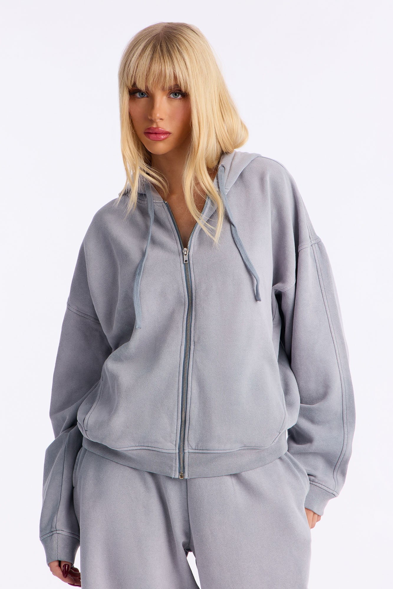 Everything Will Be Ok Hoodie Pant Set - Slate Blue