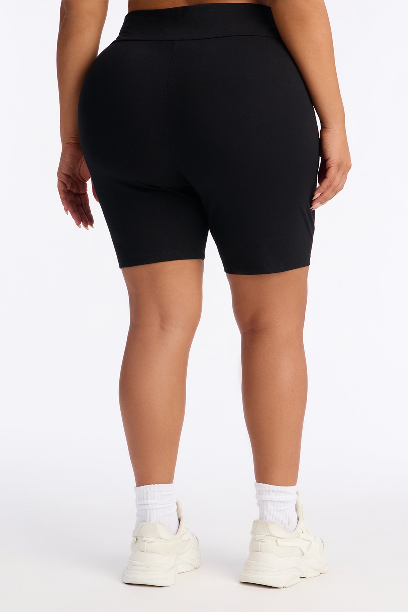 Quinn High Rise Everyday Cotton Biker Short 7″ - Black