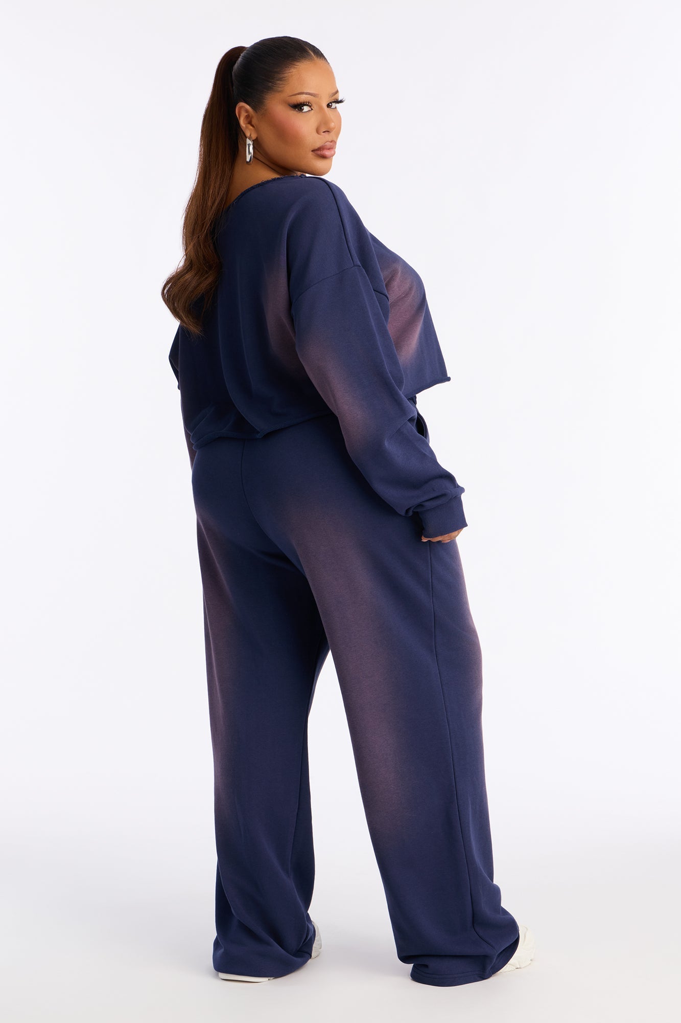 Effortless Fade Washed Pants - Navy