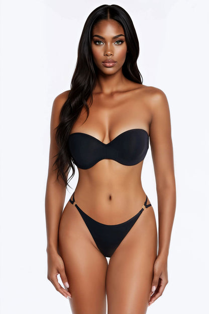 Zasha Heart G-String Panty - Black
