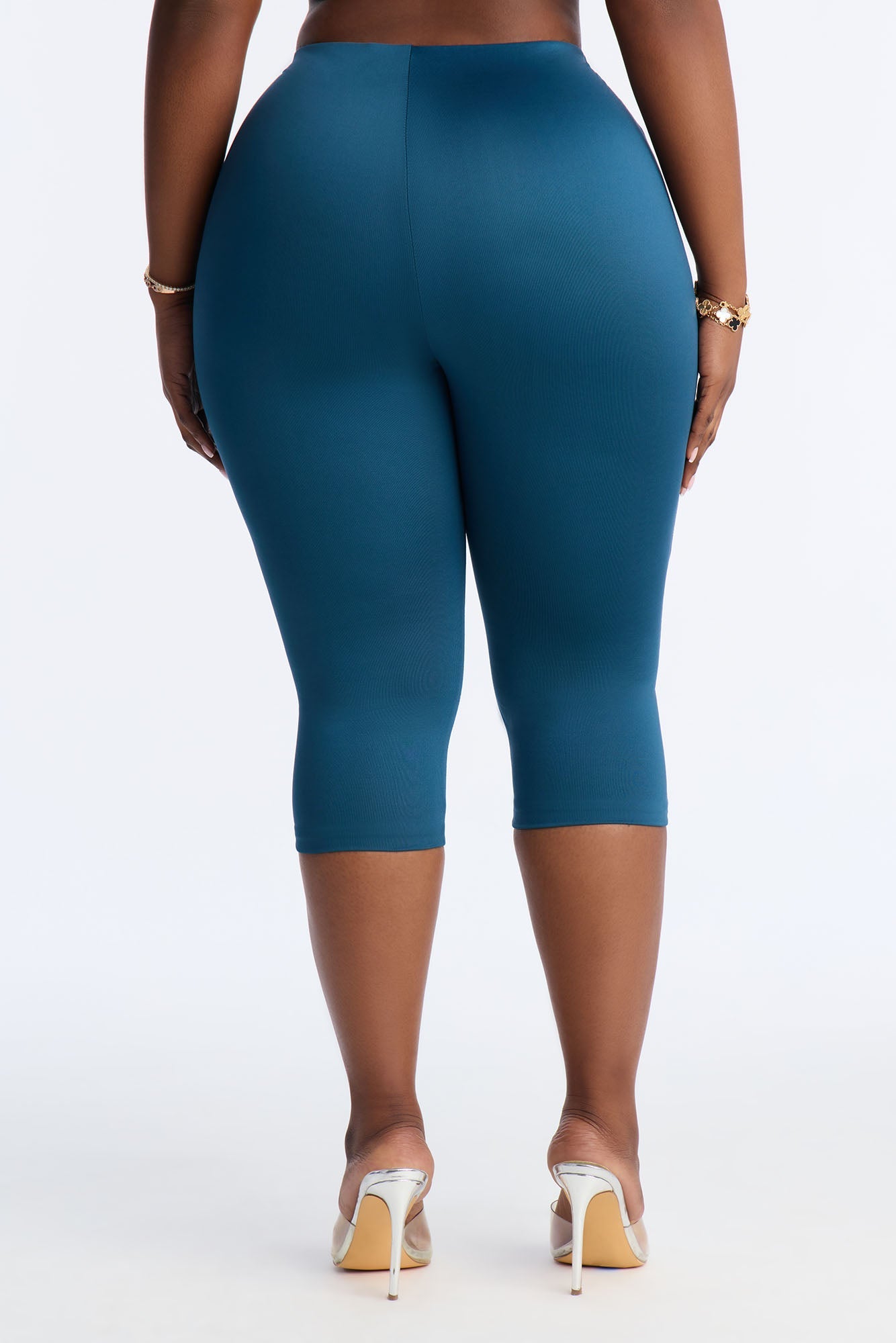 Contour Double Lined Capri Pant - Teal