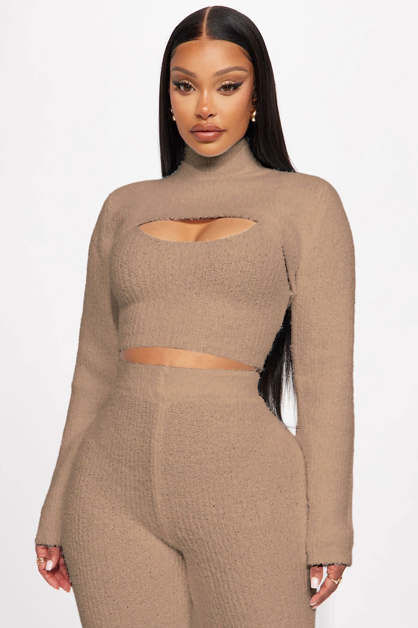 Feeling Cozy 3 Piece Pant Set - Taupe
