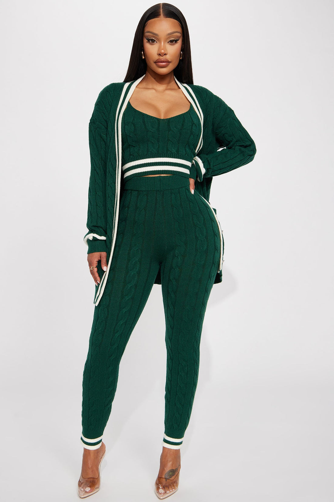 Alessa 3 Piece Sweater Legging Set - Hunter