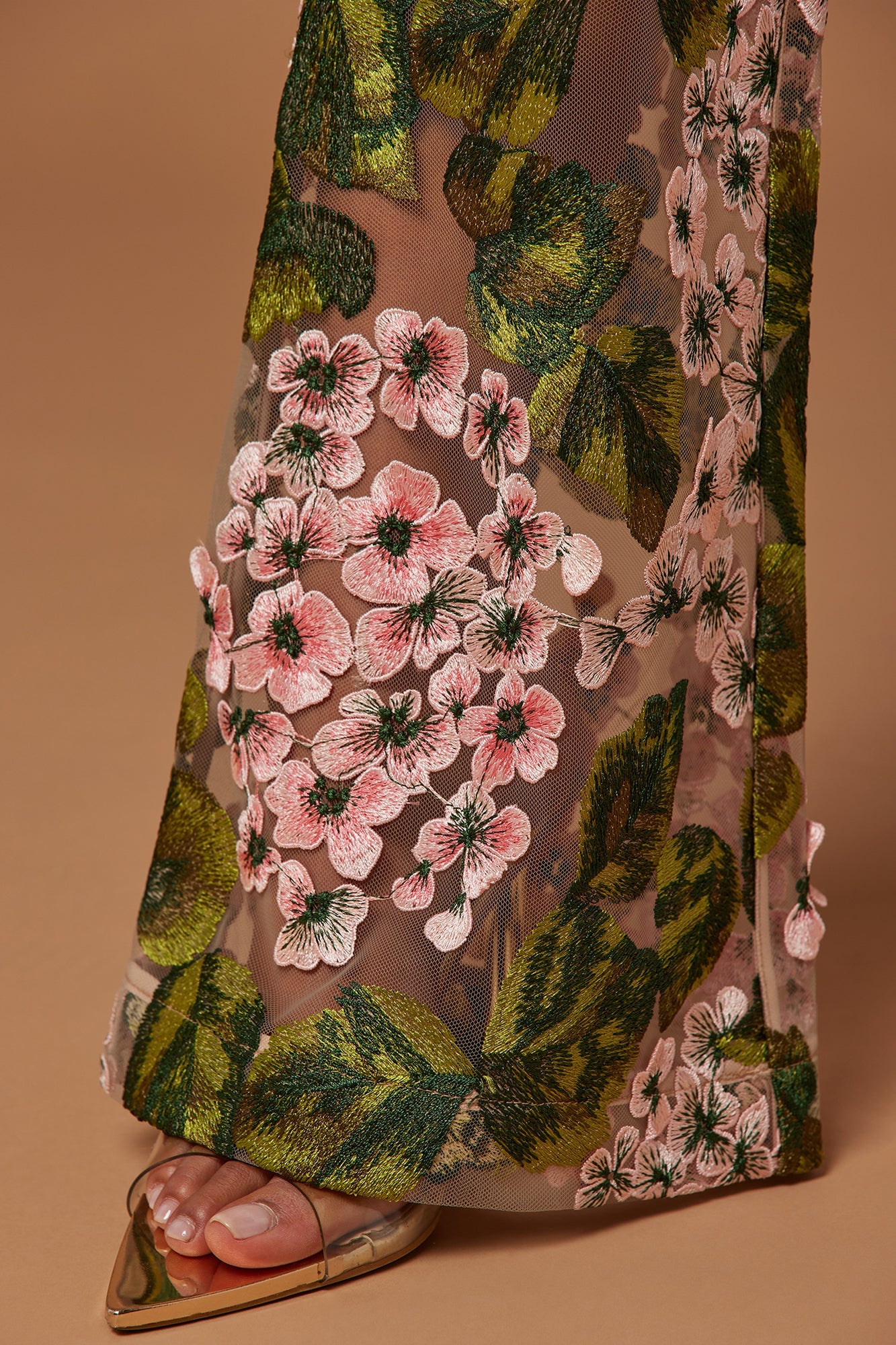 Elodie Floral Embroidered Pant - Pink/combo