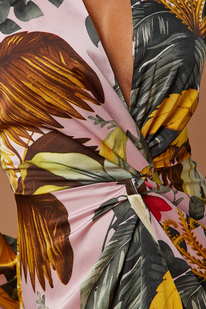 Teresa Floral Satin Maxi Dress - Multi Color
