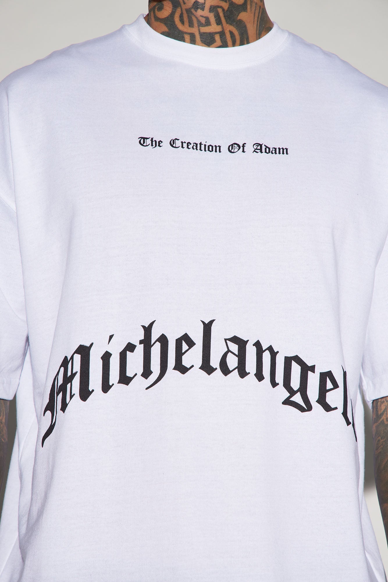 Creation Of Michelangelo Oversized Short Sleeve Tee - White