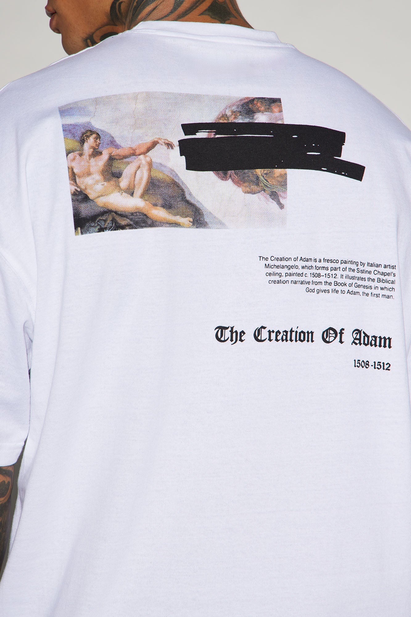 Creation Of Michelangelo Oversized Short Sleeve Tee - White